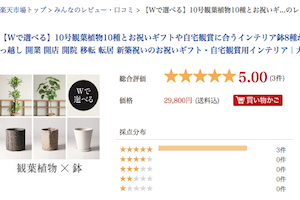 楽天市場のレビュー評価が4.5以上